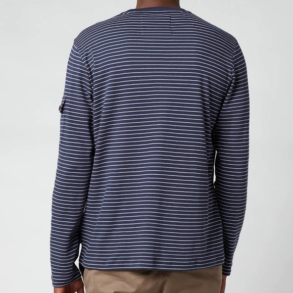 TED BAKER Melted Striped Long Sleeve Top in Navy - Size 4/ Large - Picture 4 of 4